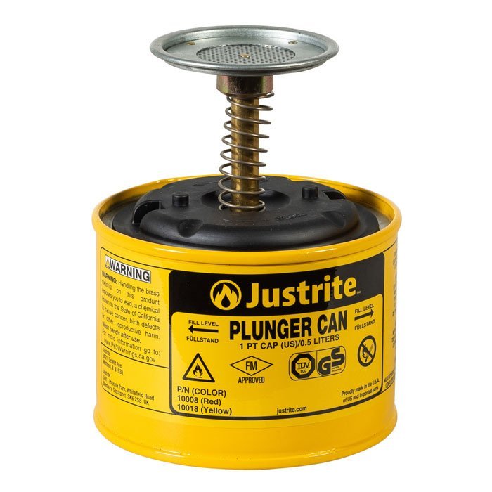 J-10018 (สีเหลือง) - กระป๋องเหล็กแบบกด ความจุ 0.5 ลิตร 125MM OD x 133MM H x 1KG
